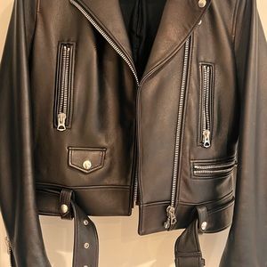 Leather biker jacket